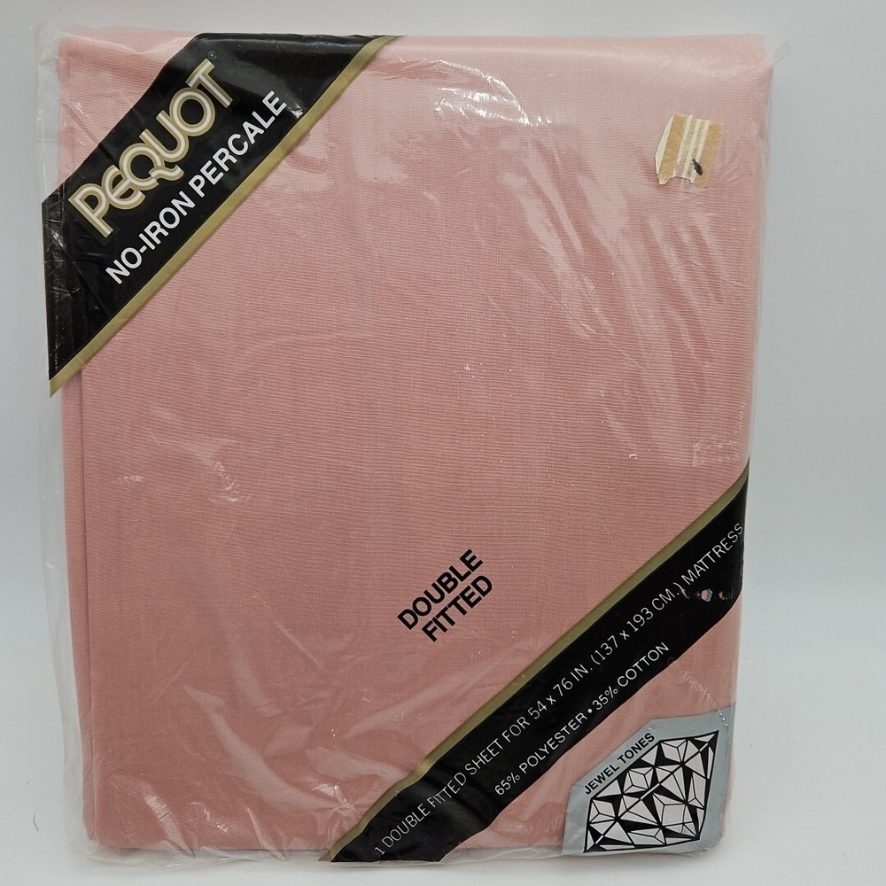 Pequot Vintage Double Fitted Sheet NOS Brand New 54 X 76 Pink